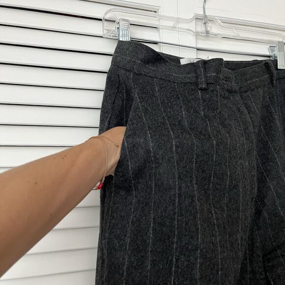 MaxMara Gray striped wool and Angora rabbit dress pants, trousers, size US10 - Picture 4 of 10